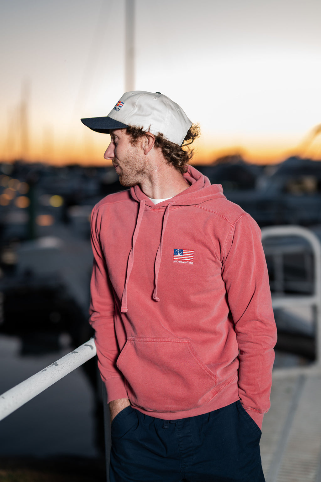 Anchor & Anthem Embroidered Flag Hoodie