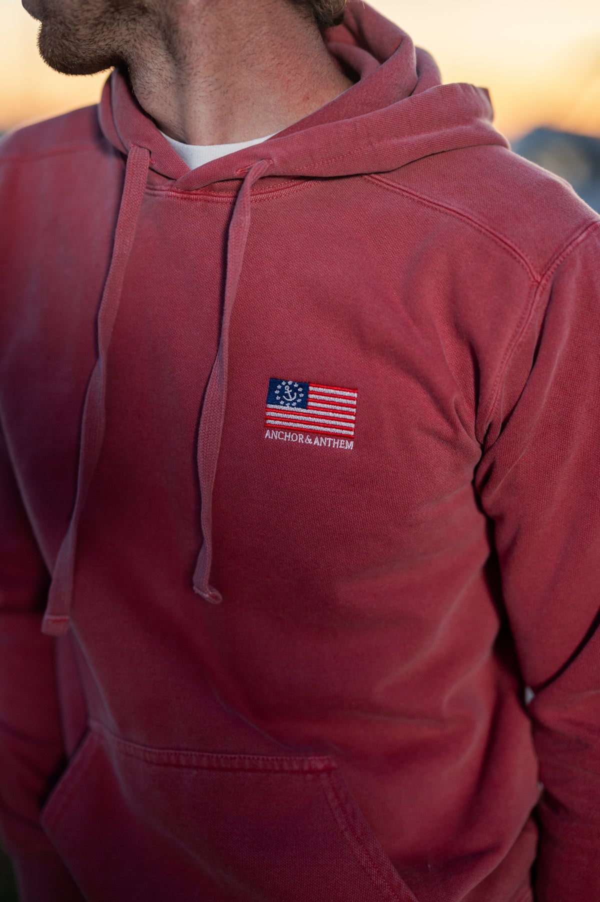 Anchor & Anthem Embroidered Flag Hoodie