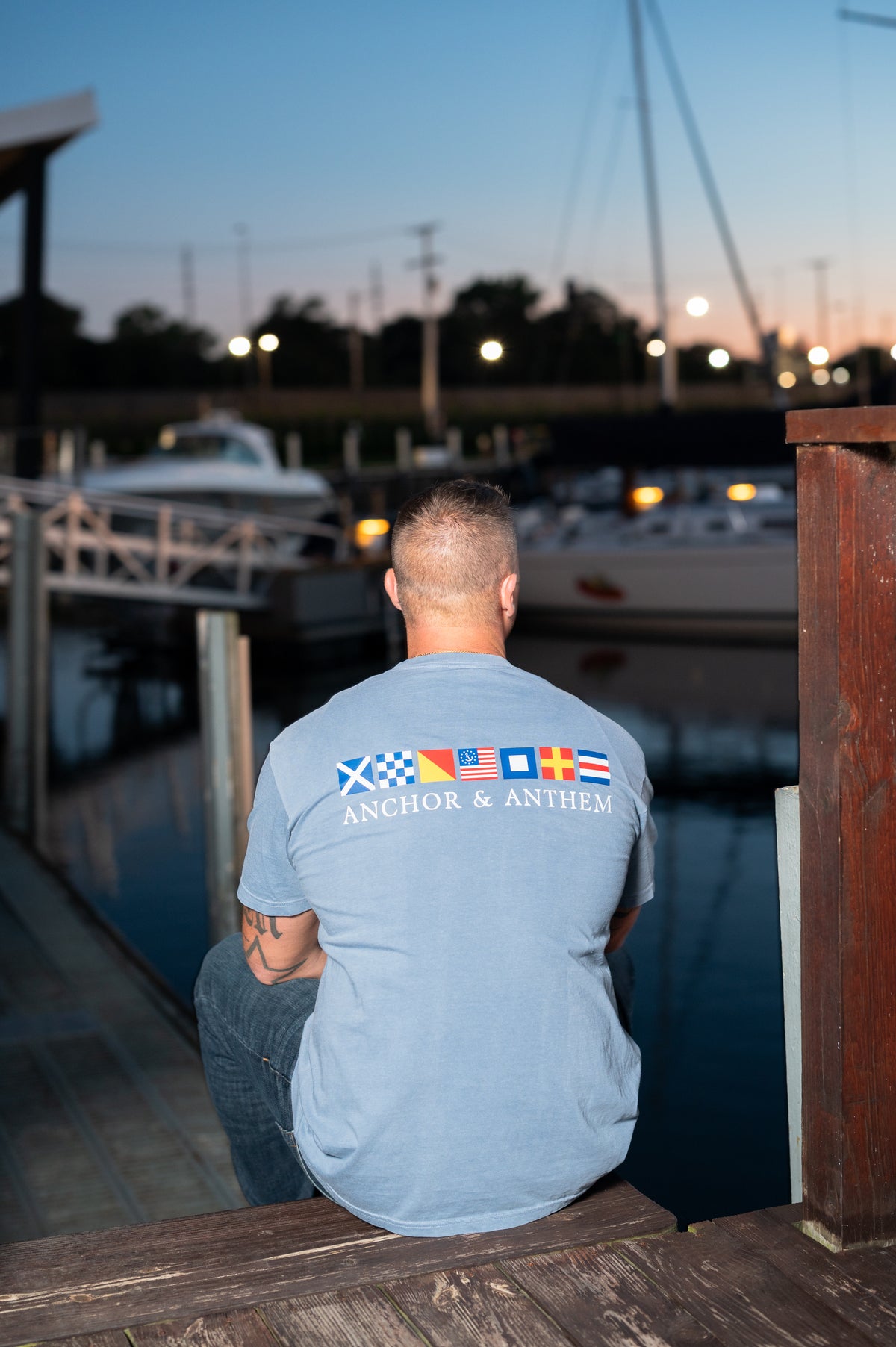 Anchor & Anthem Maritime Flag Pocket Tee