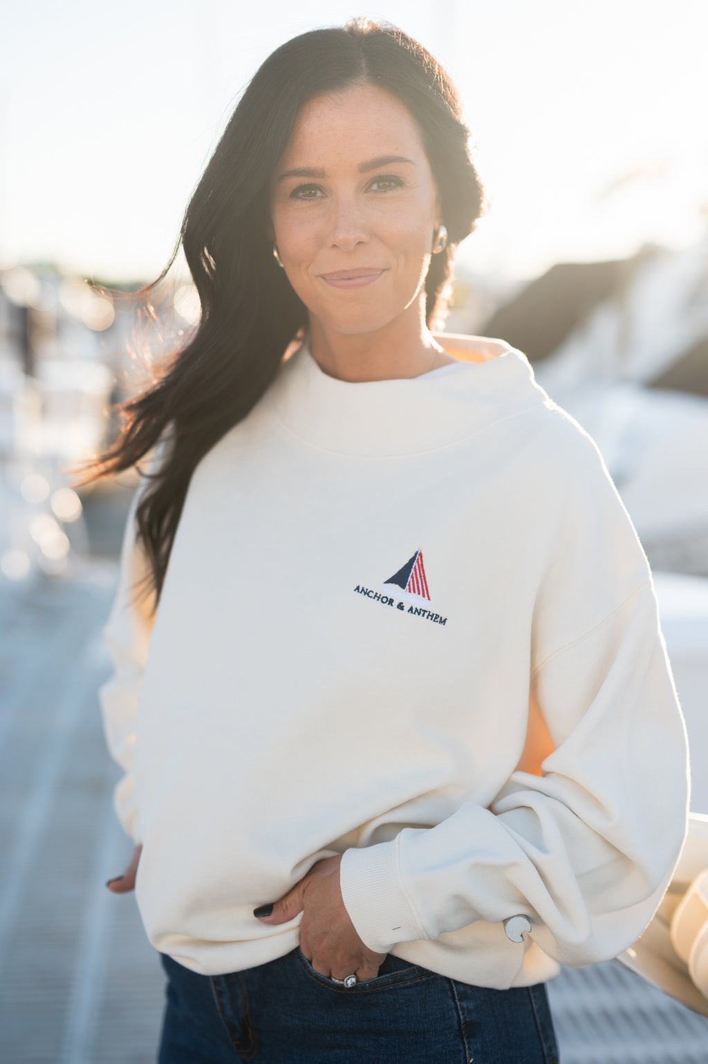 Anchor & Anthem Sailboat Mockneck