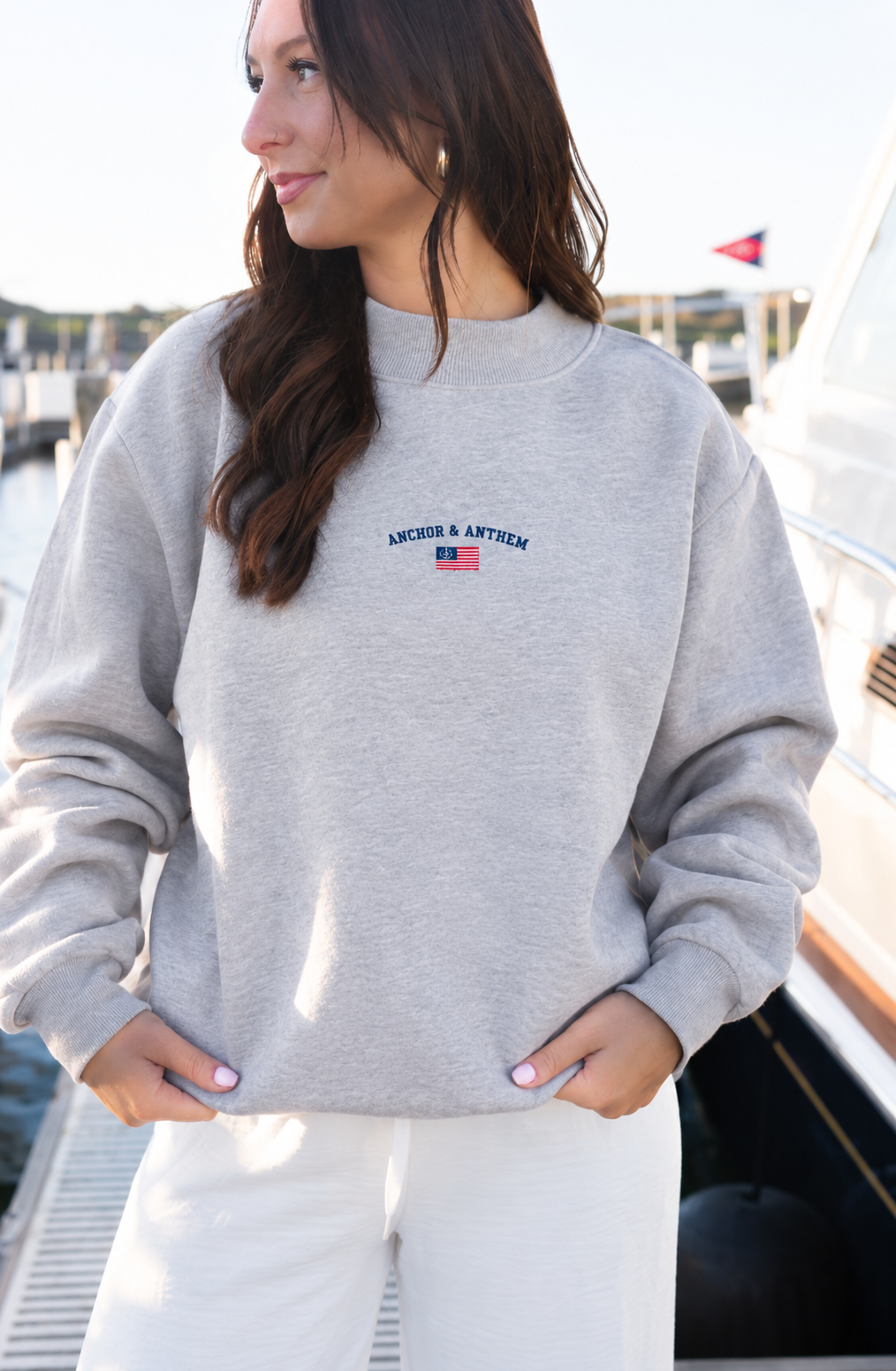 Anchor & Anthem Flag Mockneck