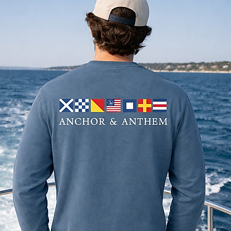 Anchor & Anthem Maritime Flag Long Sleeve Pocket Tee
